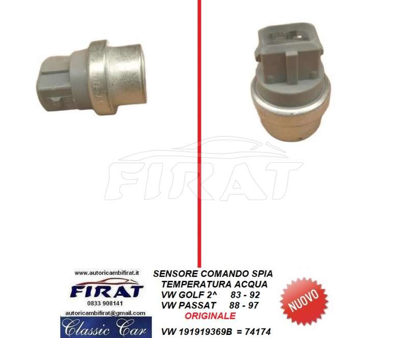 SENSORE SPIA TEMPERATURA ACQUA VW GOLF 2^ - PASSAT (191919369B)
